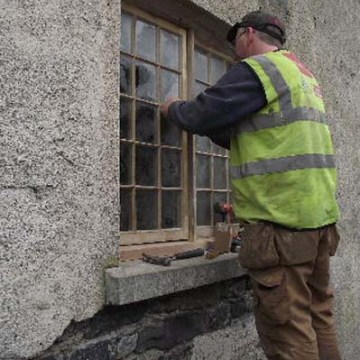 Conservation of windows in Portumna Workhouse