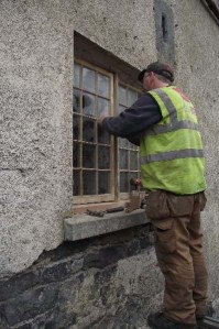Conservation of windows in Portumna Workhouse